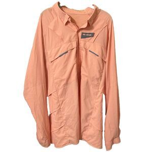 Reel Legends ✨Mens Fishing Shirt Peach XXL Outdoor Vented Long Sleeve